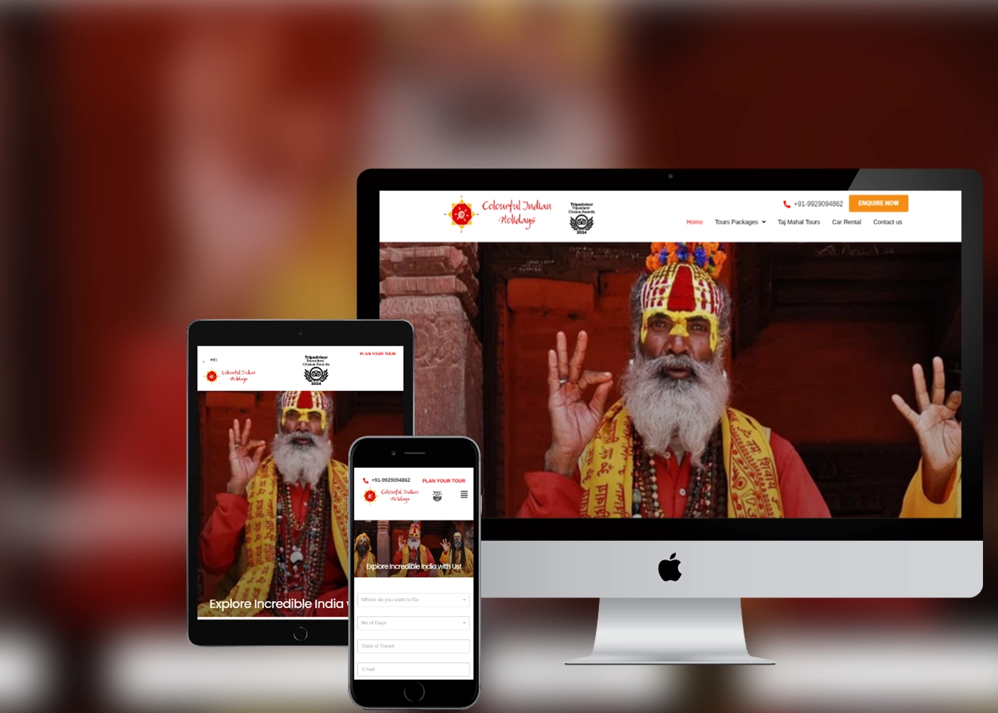 Colourful Indian Holidays website homepage