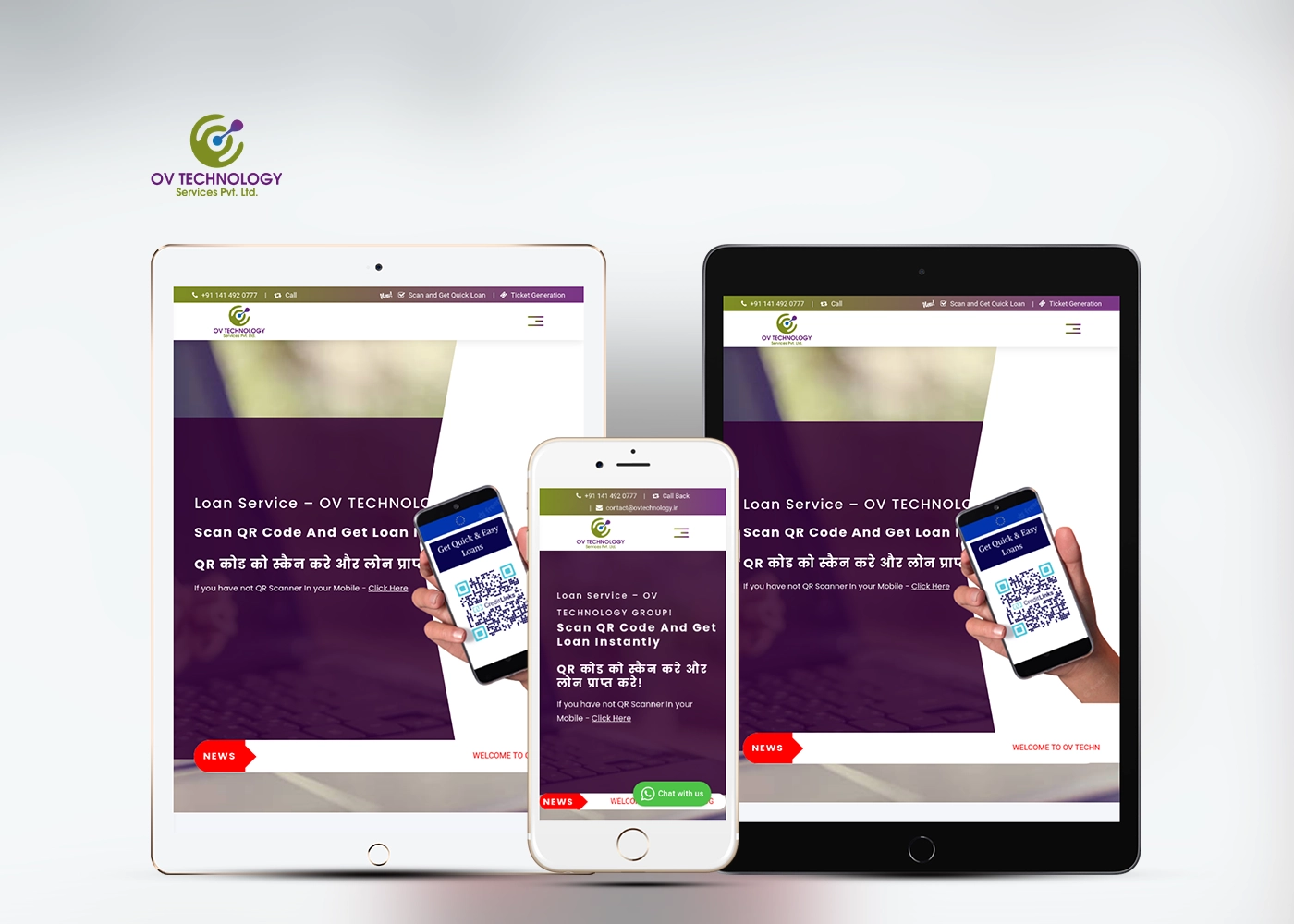 OV Technology website homepage